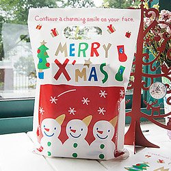 36_크리스마스 눈사람 손잡이 비닐봉투 선물포장